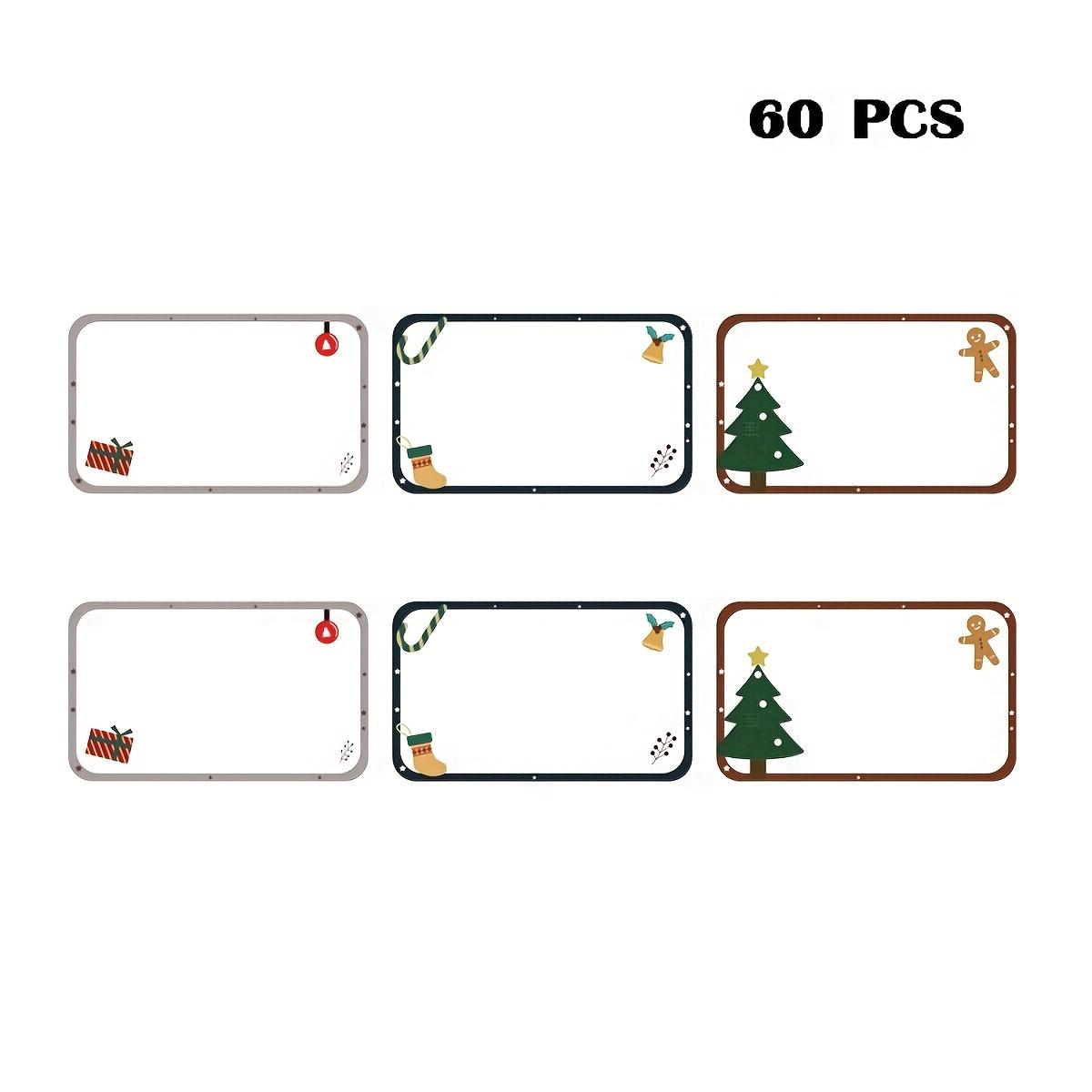 

60pcs Festive Christmas Gift Tags-Adorable Holiday Designs with Santa,Reindeer&Snowflakes-Durable Paper Labels for Gift Wrapping 3X5 CM