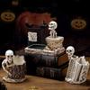 Scary Halloween Skull Pen Holder Resin Crafts Skeleton Toothbrush Holder Haunted House