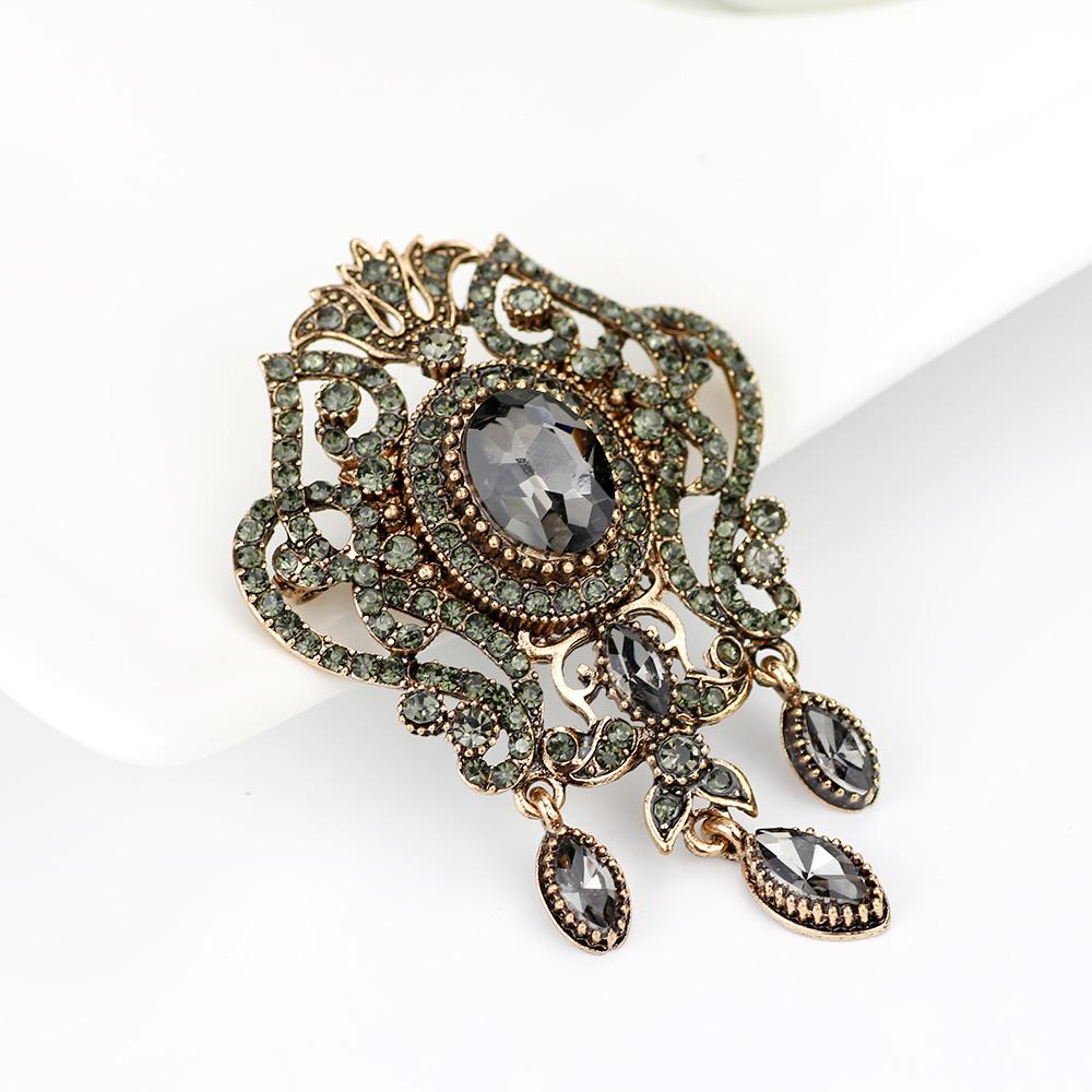 

Усі стрази, сірі кришталеві квіти, брошка, богемні етнічні банкетні прикраси, хіджаб, шарф, брошки сірий колір