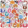 50/100PCS Cartoon Nine Tailed Fox Stickers Waterproof Cute Fox Decoration Luggage Cup Scooter Stickers