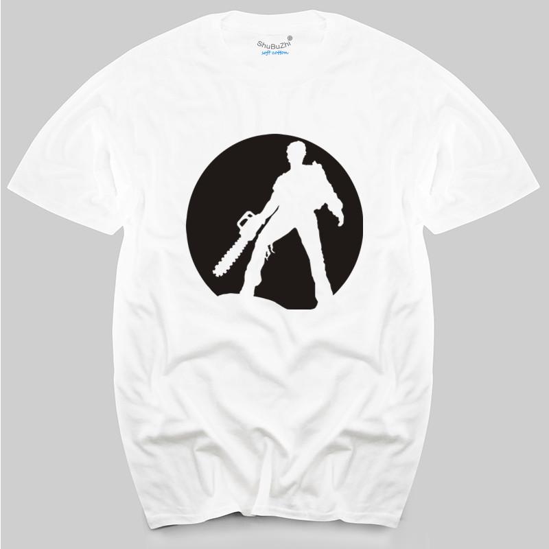 Evil Dead Ash Bruce Campbell Zombie Chainsaw Tshirt mens top tees male brand teeshirt summer fashion tops S