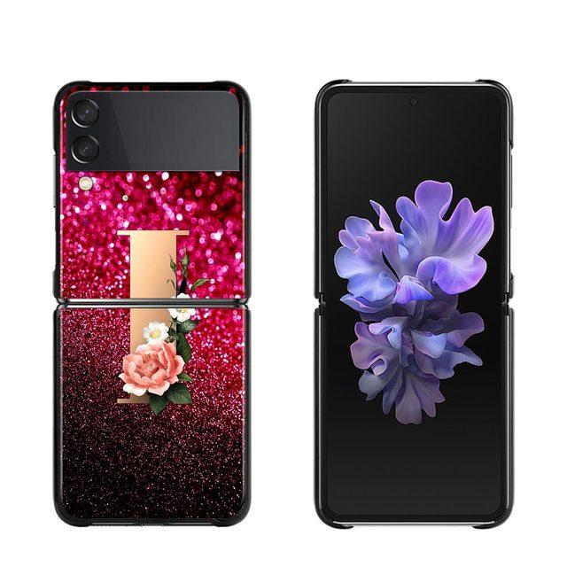 

Чохол для телефону Samsung Galaxy Z Flip3 5g із задньою кришкою для Samsung Z Flip Capa Black Shell Hard Fundas, червоний ретро, ​​літера A-Z Samsung Z Flip3 5G