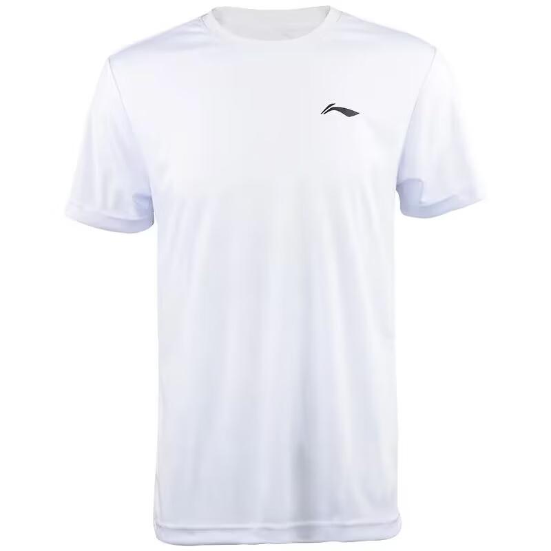 

Футболка для бадминтона Li Ning Badminton Series, быстросохнущая, однотонная, с круглым вырезом, отводящая пот, мужская, белая ATSS959 XXXL