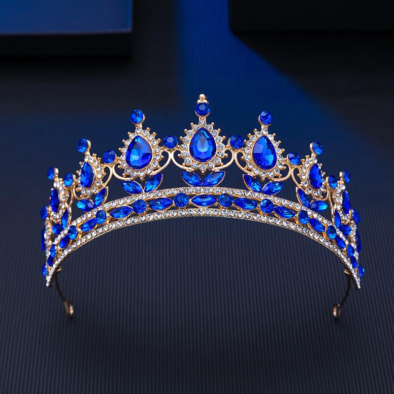 DIEZI 11 Colors New Luxury Princess Crystal Tiara Women Wedding Party Elegant Bridal Bride Rhinestone Crown Hair Accessories