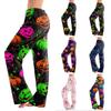 Damen lockere lässige Halloween-Print Loungehose elastischer Bund durchgehende Pyjamahose bequeme Passform