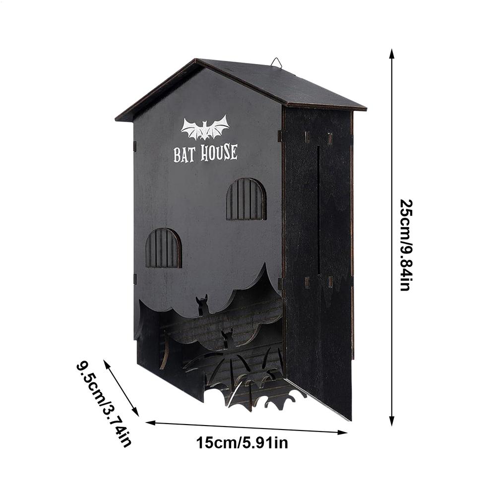 

Домики для летучих мышей для улицы для дерева деревянная среда обитания для летучих мышей трехкамерный настенный укрытие домики ящик для улицы дерева сада чёрный