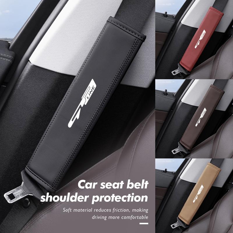 For KIA Leather Car Seat Belt Cover Safetybelt Shoulder Protection Pad gt gtline Xline ceed Forte RIO STINGER Seltos K3 K4