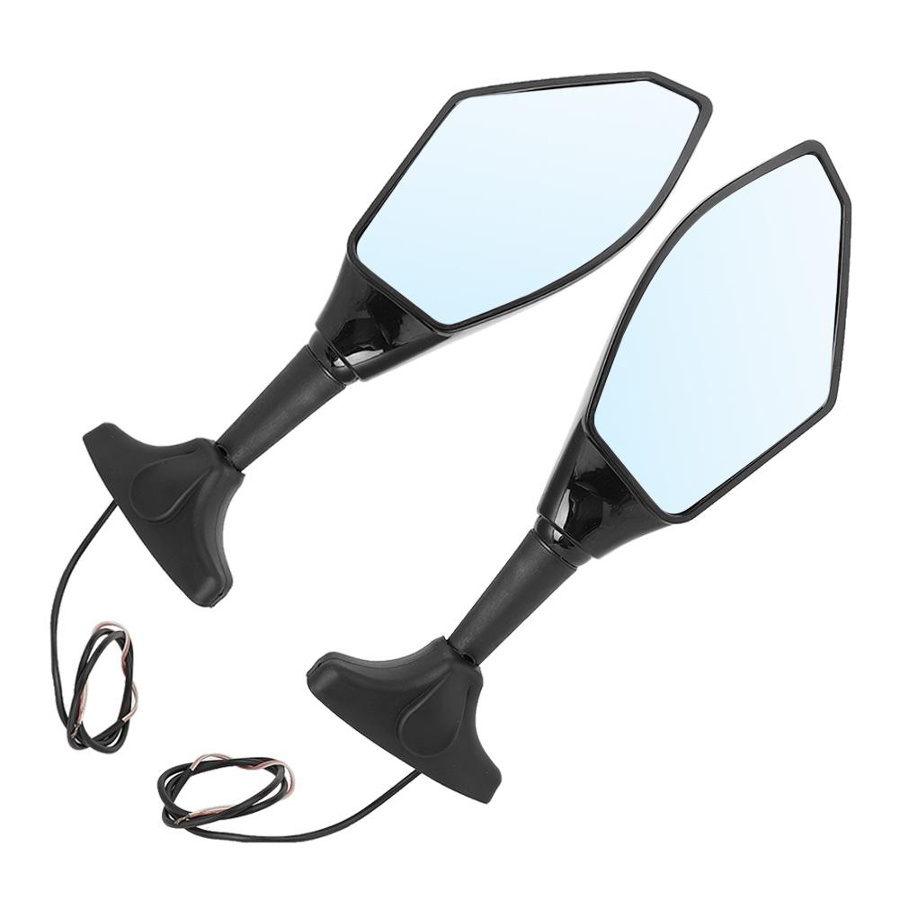 2 pcs LED Rearview Mirror Modified Motorcycle Mirror Lamp Shell with Light (black)