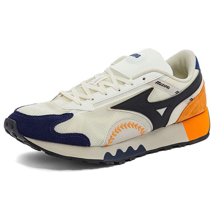 Mizuno Base Baseball Retro Low-Top Training Shoes Men Sneakers White Blue Orange D1GH220503