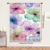 1PC Sheer Curtain Transparent Watercolor Flower Print, Rod Pocket Window Curtain for Living Room Bedroom Modern Decor