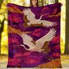 Cranes Flight Blanket Personalized Name Flannel Blanket Soft Cozy Plush Throw for Sofa Bed Lightweight Home Décor