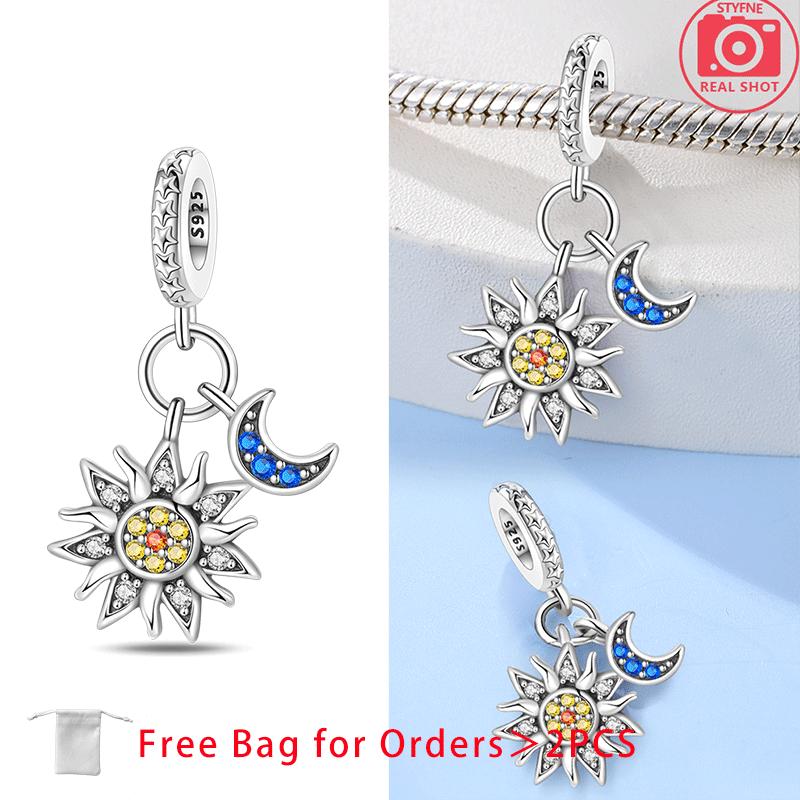 

Луна Звезды Планеты Сияющие Циркониевые Бусины Подвеска Подходит Женщинам Сделай Сам Медные Шармы Ювелирные Изделия Оригинальный Браслет Изысканный Нежный Подарок