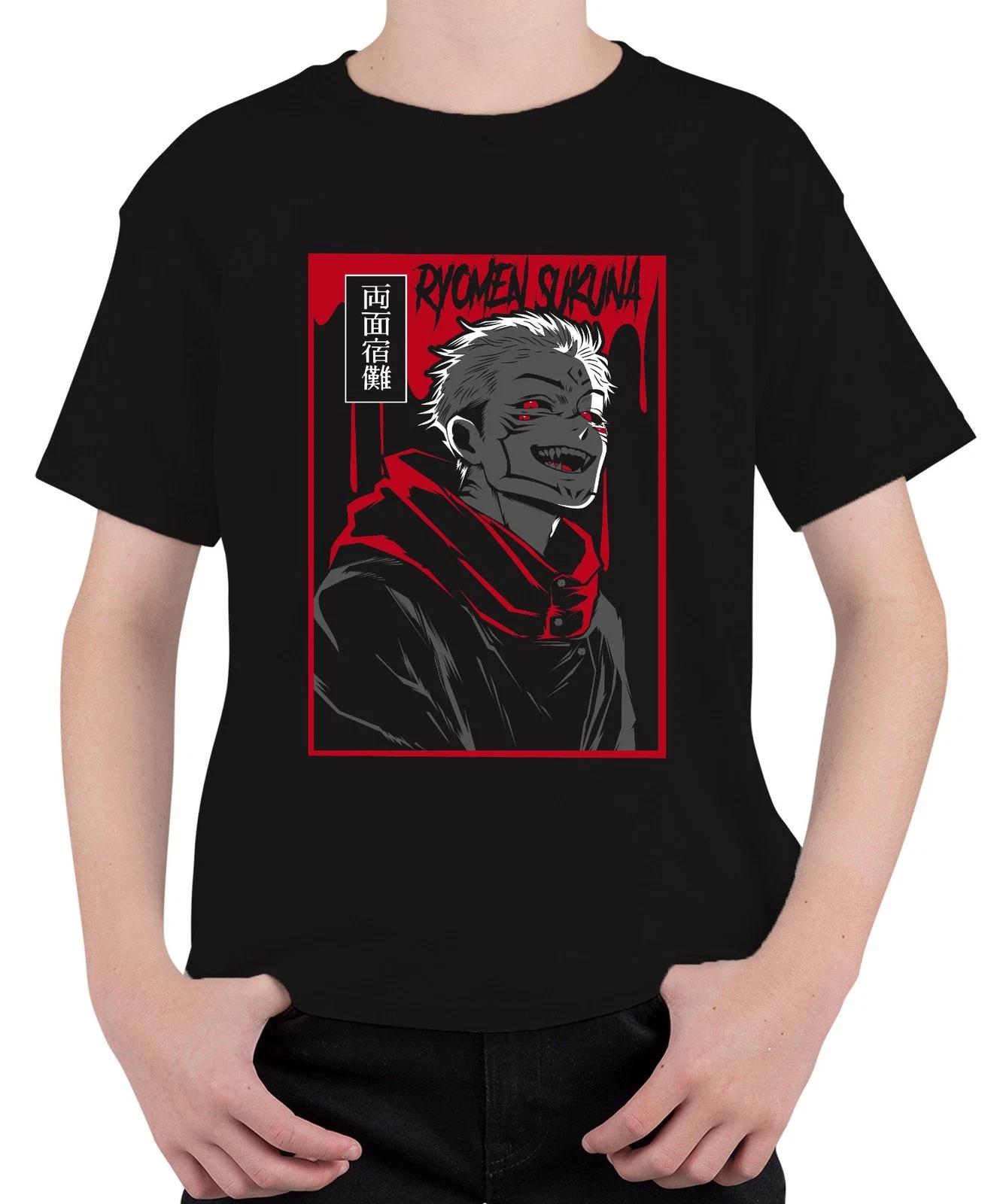 Ryomen Sukuna Jujutsu Kaisen Dämon Rot Anime Ästhetik Geschenk Unisex Kinder T-S L