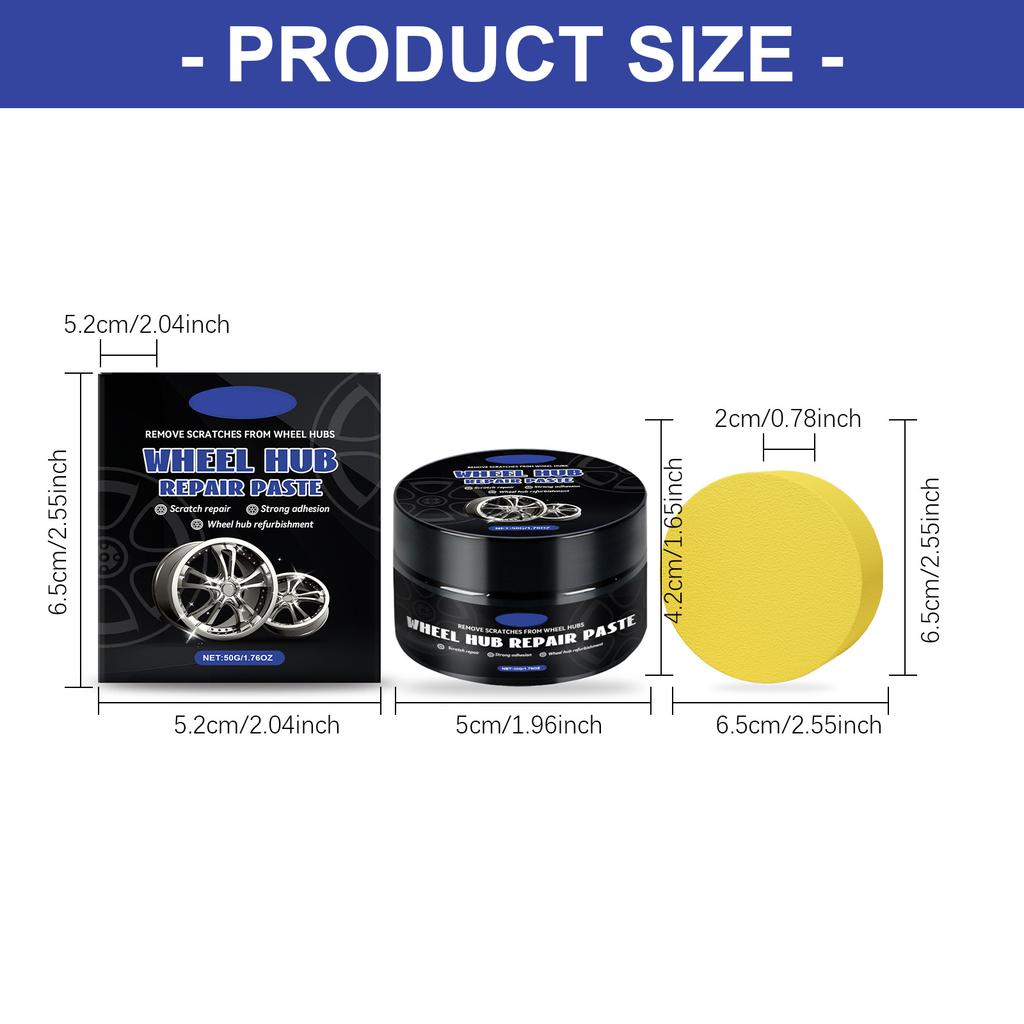 Auto Wheel Hub Detailing Accessories Car Wheel Rims Scratch Refurbishment Paste with Sponge Tire Rims Scratch Repair Paste