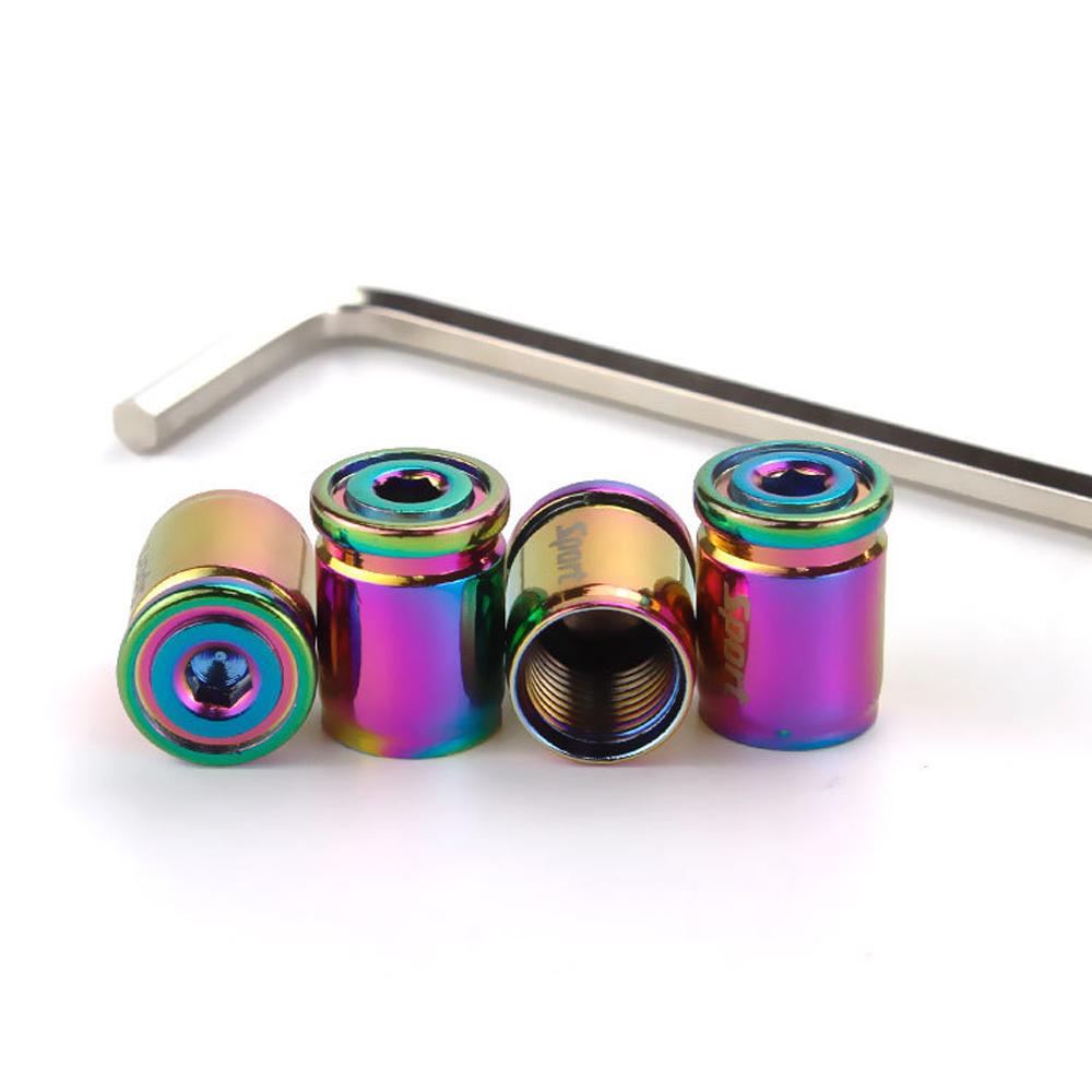 DSYCAR 1Set Anti-theft Sport Tire Valve Dust Caps Dustproof Tire Cap Valve Stem Caps for Cars Bike Moto New Stem Caps1