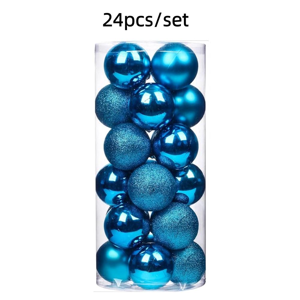 4Cm Christmas Balls Ornaments 24Pc Green Colorful Shatterproof Christmas Tree Diy Decoration Hanging Ball For Xmas Party Wedding