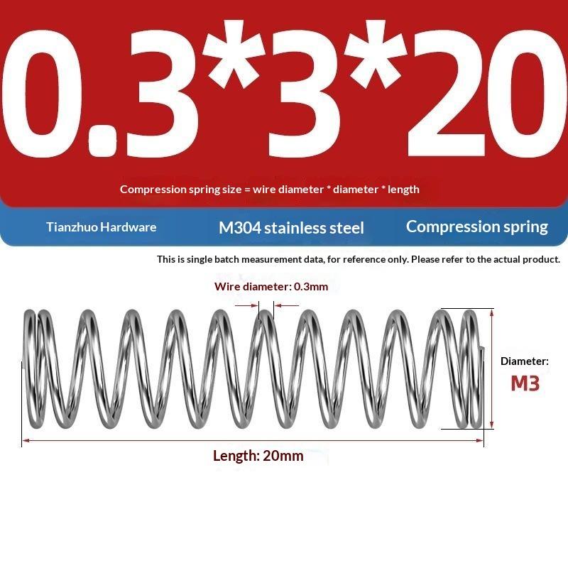 Spring Steel Pressure Return Spring Assortment 0.3/0.4mm Wire Dia 5-20mm Length for Hobbyist Craft Making Projects