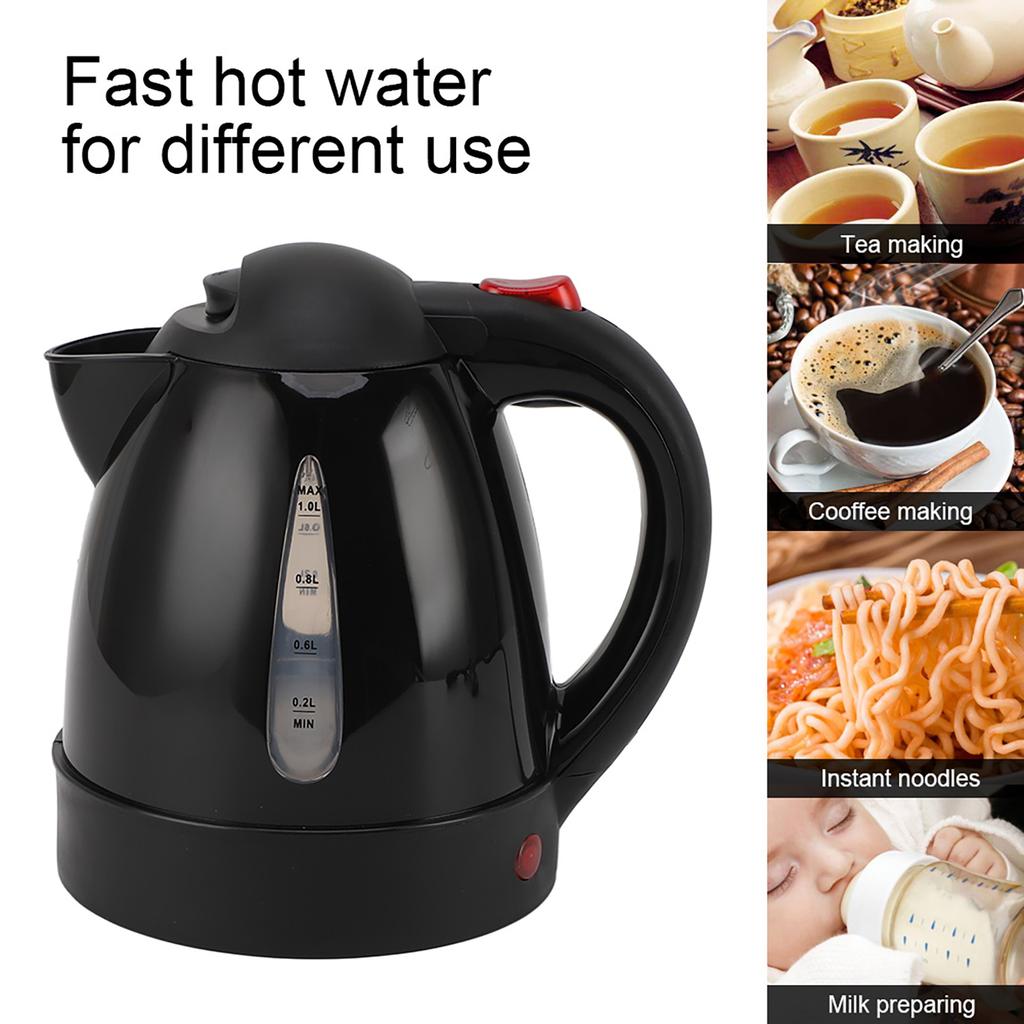 Fierbător electric portabil pentru mașină 250W cu brichetă Călătorie pe drum Camion 24V apă încălzită ceai cafea ceainic oprire automată 1000 ml