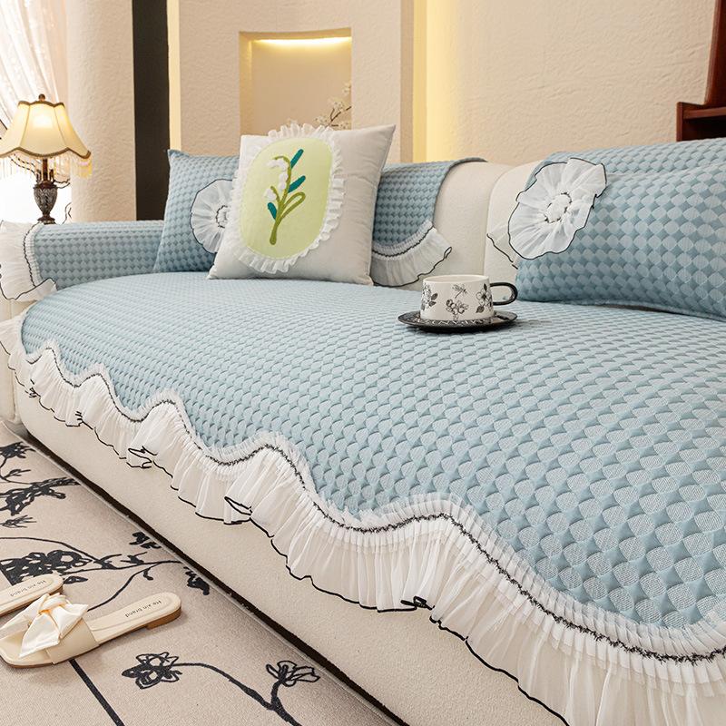 

French Light Luxury Special-Shaped Mat Sofa Cushion Summer Sofa Cushion Summer New Cool Non-Slip Cover Towel 70*70cm