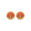 Cute Cartoon Earrings Female Eccentric Girl Stud Earrings Resin Doll Face Female Simple Earrings