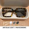 BLMUSA Square Photochromic Blue Light Blocking Large Frame Eyeglasses Fashion Reading Glasses Ladies Prescription Myopia Glasses