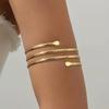 Chic Multi-Circle Smooth Metal Armband - Trendy Open Hip Hop Design