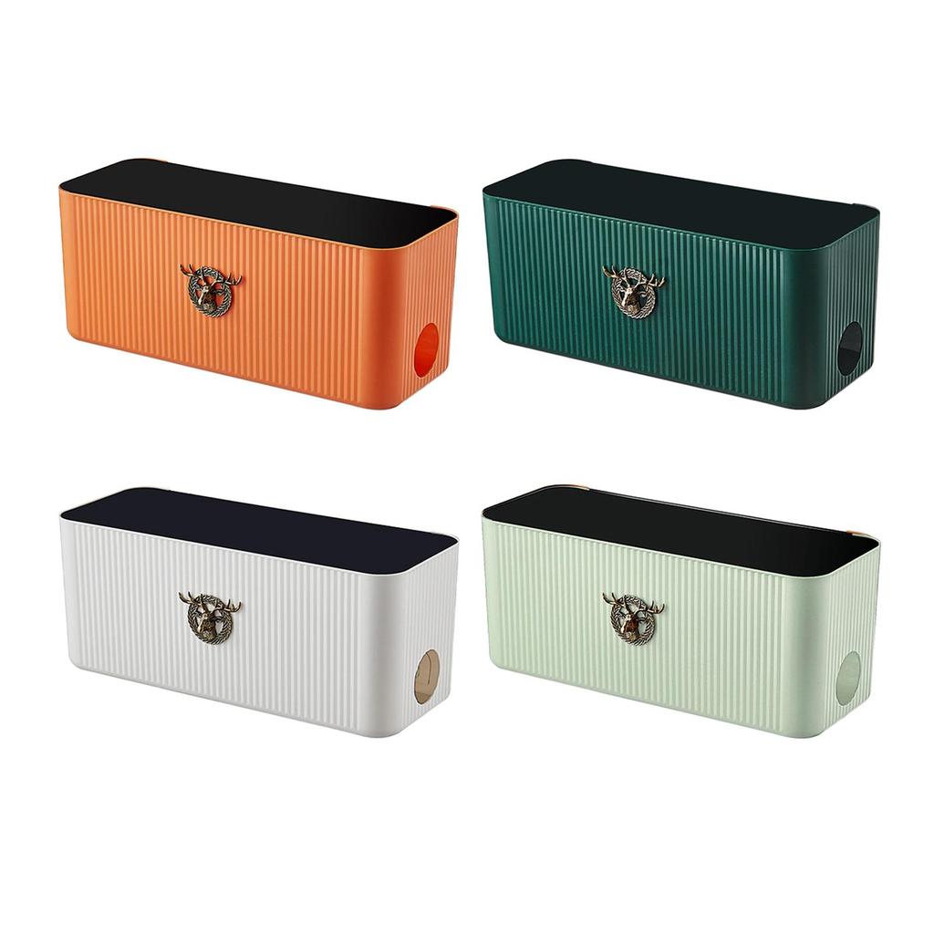 Cable Management Box Storage Cord Organizer Wires Keeper Protector Deer Decorative for Electrical