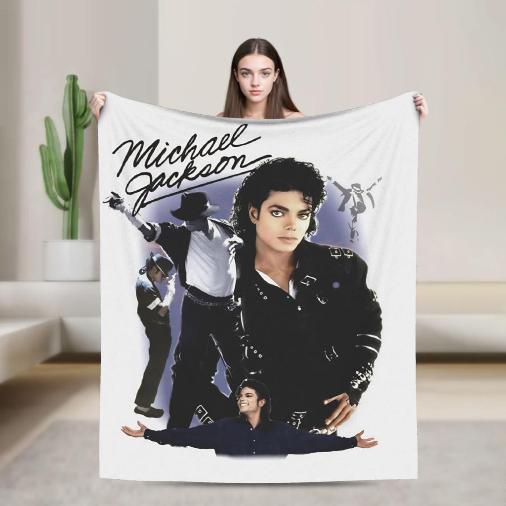 Плед для тура Майкла Джексона Mj  Различные размеры  Теплый Уютный Пушистый Плед-Покрывало Для Дивана Кресла И Кровати