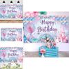 Mermaid Birthday Background Fabric For Childrens Party Photo Booth