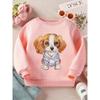 Kids Sweatshirt Watercolor Illustration Print Long Sleeve Crewneck Sweatshirt - Soft Casual Pullover Top , Fall Winter Clothing
