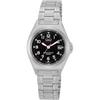 Q&Q Analog Solar Waterproof Date Watch H061-205 Ladies Silver Metal Band Black Dial
