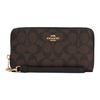 New Zip Around Monogram Canvas With Leather Wallet Clutch Regular Women's Black & Brown Monogram C4452-IMAA8