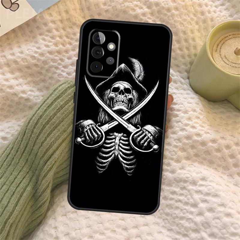 Pirate Skull Case For Samsung Galaxy A15 A22 A52 A32 A54 A14 A16 A26 A36 A56 A55 A35 A05 A06 A53 A33 A13