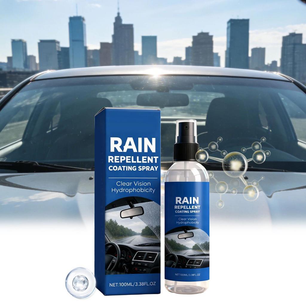 Hydrophobic Spray 100ml Waterproof Anti-Fog Coating Long Lasting Water Repellent for Car Windshield Mirror, Vehicle SUV Truck