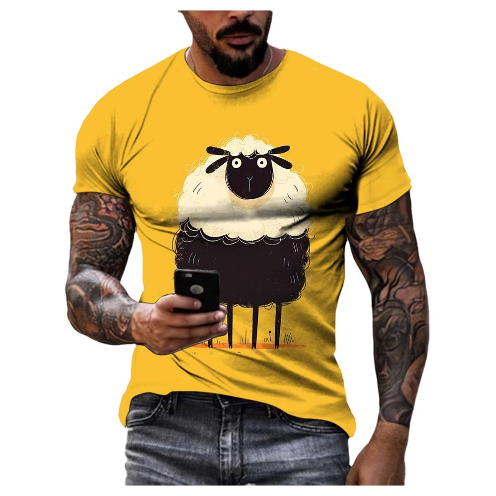 Summer Trend Personality Men Cartoon Casual Fun Graphic T-shirt New Fashion 3D Printed Kawaii Round Neck Short Sleeve Tees Tops