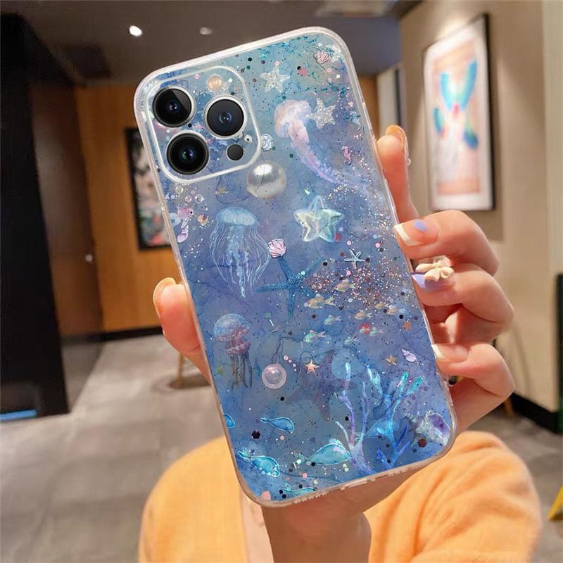 Sea Creatures Jellyfish Phone Case For Iphone 15 14 Pro Max 13 12 11 Pro Max XSMax XR 12 13 Mini 14 Plus