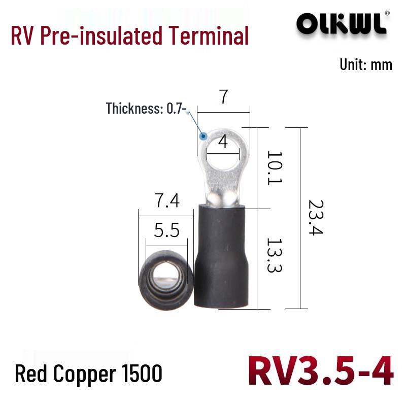 OLKWL Pre-Insulated Copper RV Ring Terminals