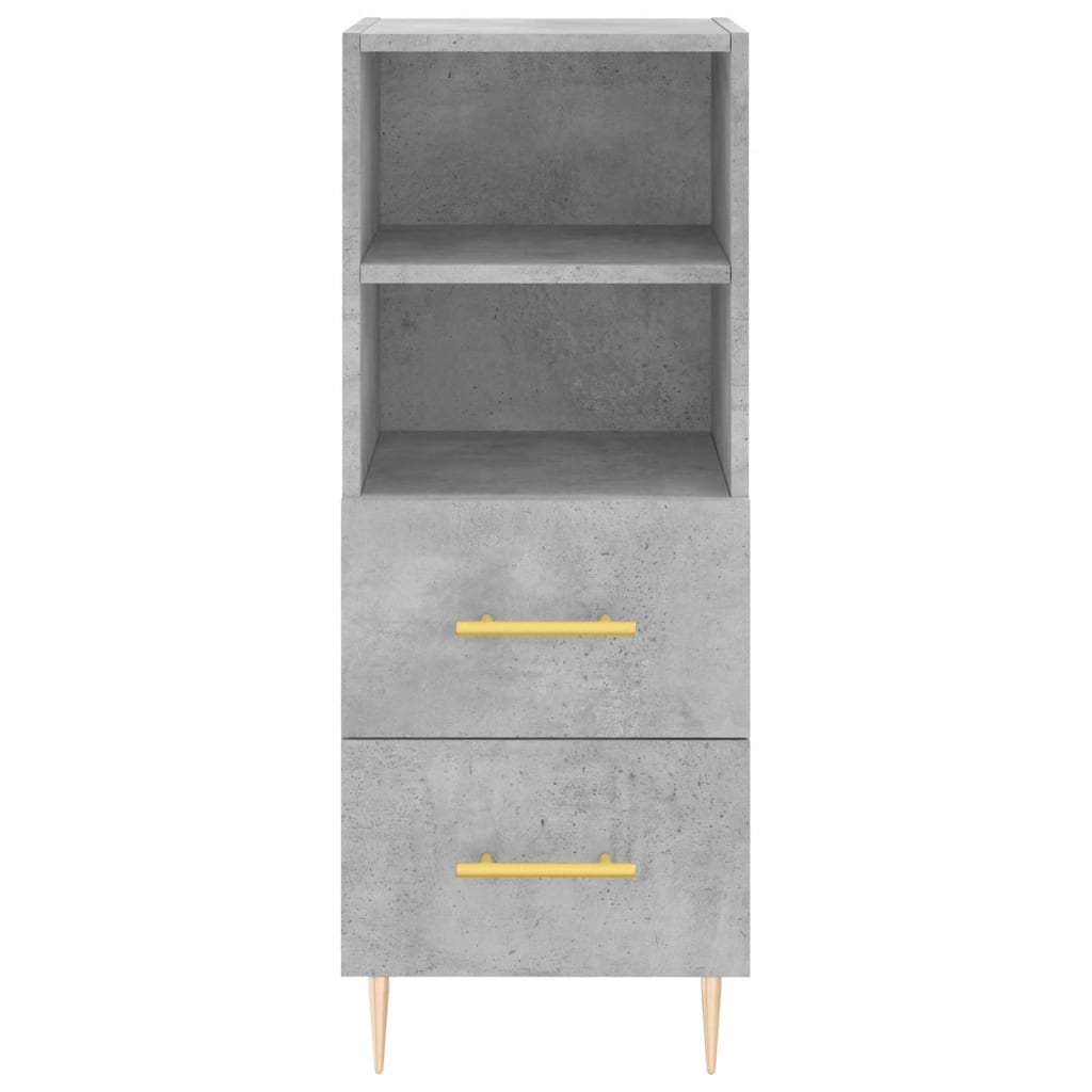 Highboard Beton Grau 34,5 x 34 x 180 cm Spanplatte