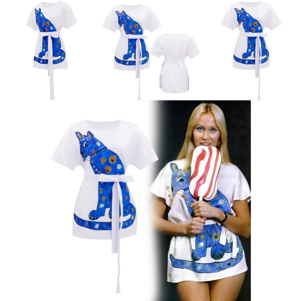 Costume Retrò Abba Agnetha Fältskog per Gioco di Ruolo Anni '70 Gender-neutral in Diverse Taglie