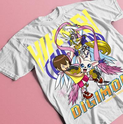 Omnimon and Guilmon Digimon Adventure Anime Tshirt Mens and Womens Summer Cotton Loose Fashion Casual Short Sleeve Top