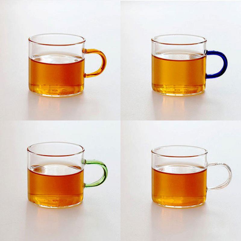 Heat-Resistant Glass Tea Cup with Handle - Household Gongfu Style, Transparent and Thickened for Individual Use