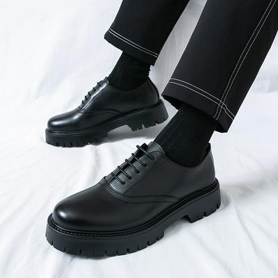 Scarpe autunnali in pelle da commercio estero da uomo stile britannico business abito casual scarpe alla moda a un pedale suola spessa rialzante scarpe da sposo