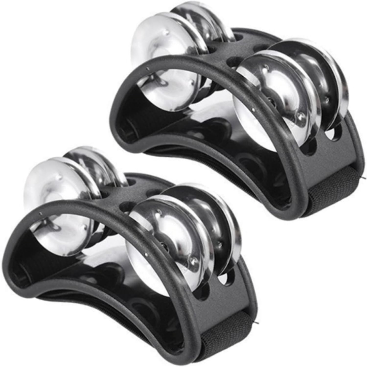 

EU SOU Foot Tambourine Percussion Tambourine Foot Percussion Cajon Acoustic Musical Instrument (2 Pieces, Black)