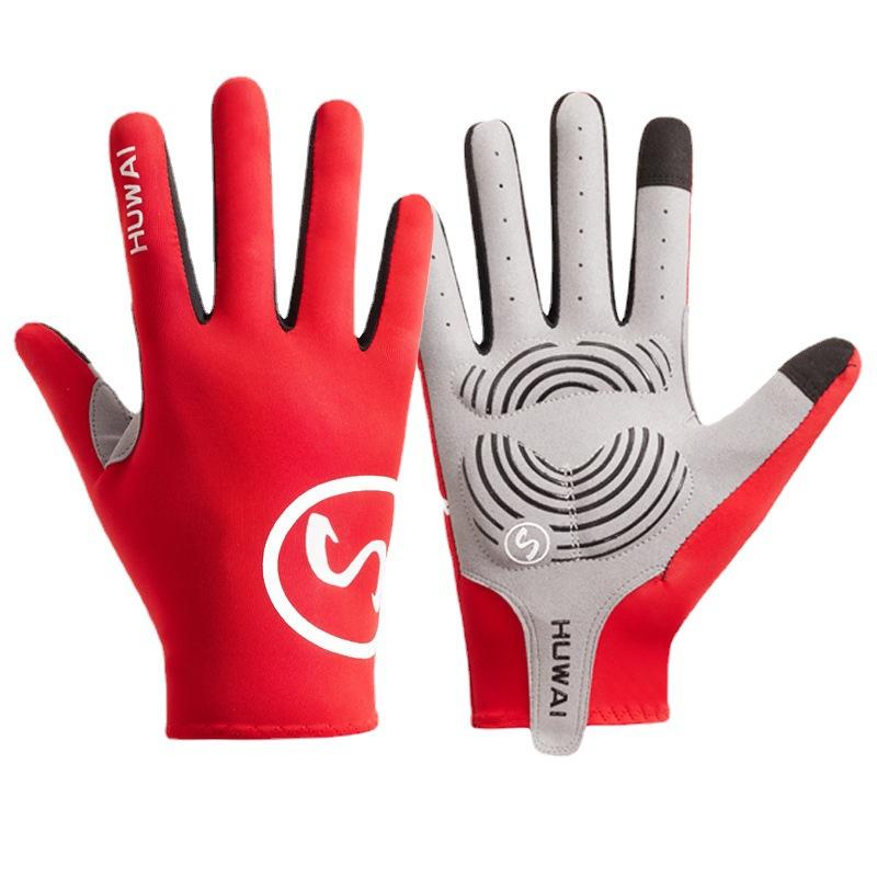 Outdoor Cycling Gloves Sports Fitness Non Slip Men Shock Proof Breathable Ice Silk Touch Screen Bicycle Mountain Cycling Gloves