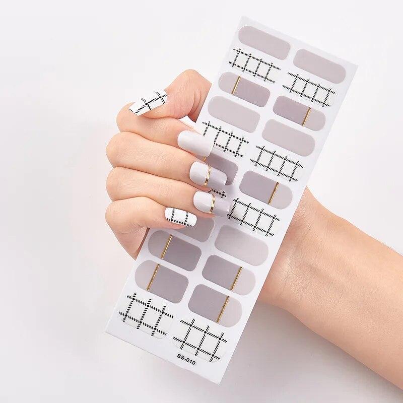 Baking Free Fashionable Blue Diamonds Nail Art Stickers Collection Manicure DIY Nail Polish Strips Wraps for Party Decor