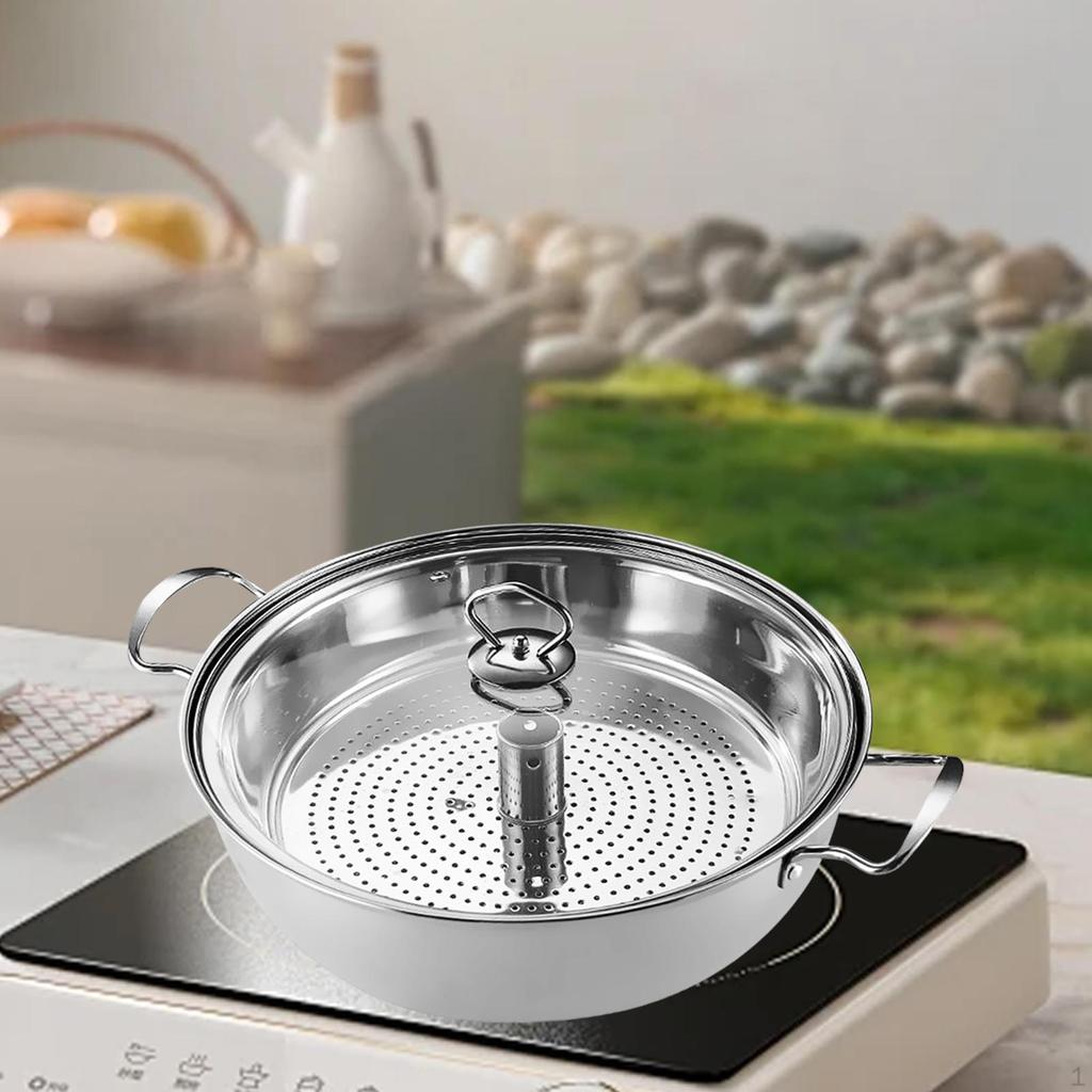 Steam Pot Stainless Steel Sauce Pan Non Cookware Steaming for Cooking Tamales Boiling Gravies