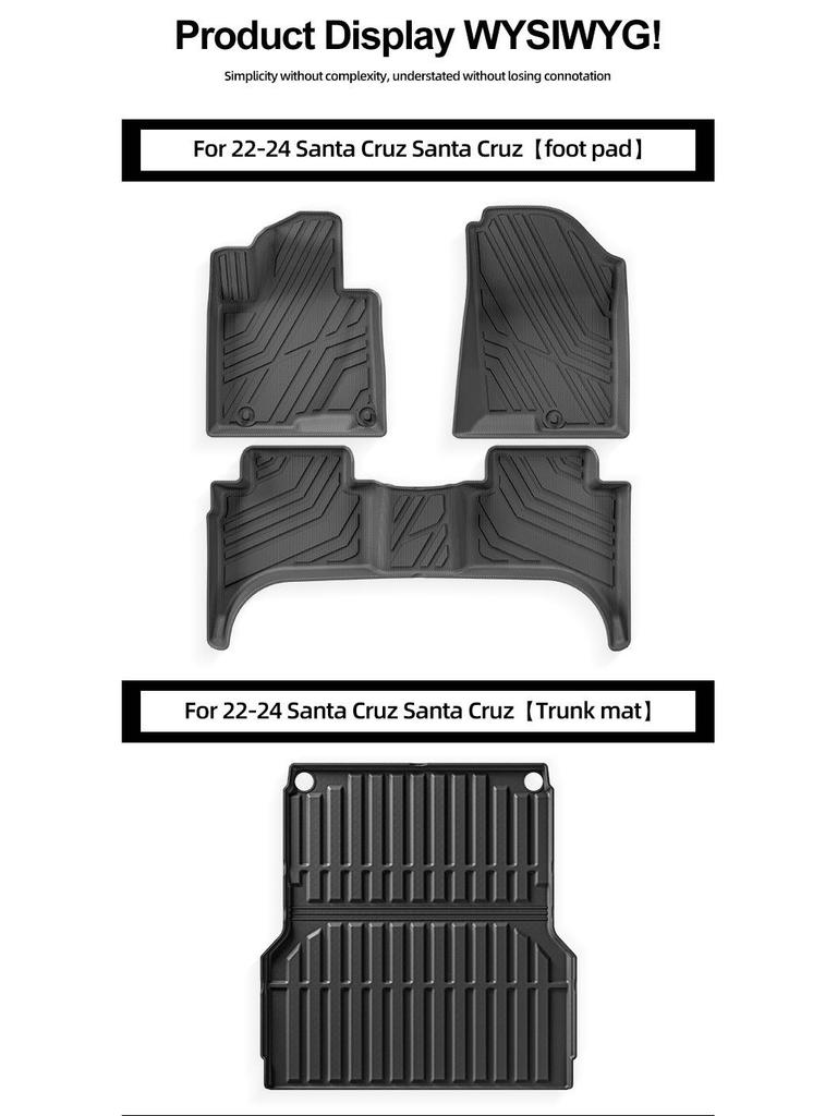Compatible Trunk and Side Bed Mat for Hyundai Santa Cruz 22-24 Model