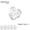 LIKGREAT Vintage Filigree Flower Wave Ring for Women Stainless Steel Aesthetic Rings Bohemian Amulet Jewelry Wedding Gift New