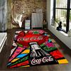 Colorful Pop Art Carpet with Coca-Cola Logo Bottle and Stars Design Suitable for Use As an Anti-slip for Living Room Bedroom Sofas