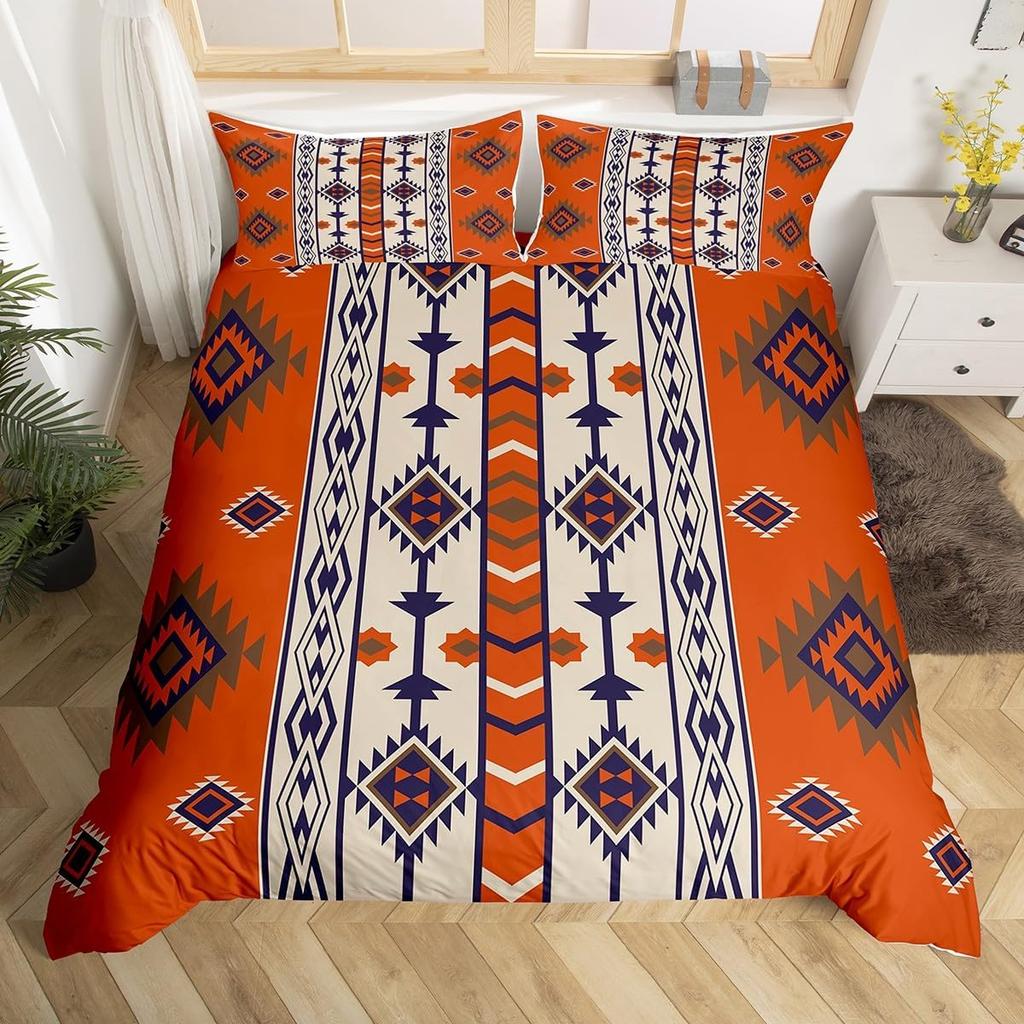 Southwest Tribal Aztec Duvet Cover Set Bohemian Twin Queen Bedding Sets Ethnic Mexican Geometric Diamond Stripe Comforter Cover